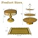 5 Pcs Gold Metal Cake Stand Sets for Birthday, Cakes and Cupcakes Stand for Wedding, Golden Dessert Table Display Set for Party, Desserts Stand with Gold Trays for Candy Bar Baby Shower