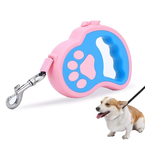 Correa Retráctil para Perros 3m - Cuerda de Tracción para Mascotas, Ideal para Perros Medianos y Grandes, Mango Antideslizante, Azul