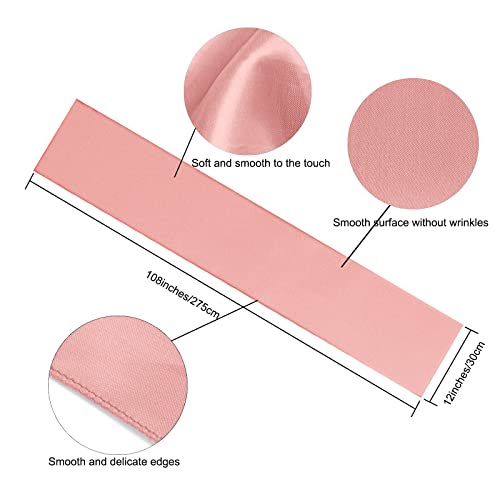 Aneco 12 Pack Satin Table Runner 12 X 108 Inch Rose Gold Long Wedding Satin Silk Table Runner For Wedding Banquet Graduations Birthday Party Decoration #TOP1