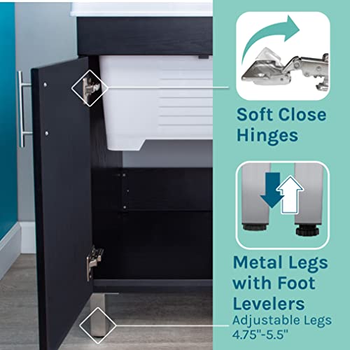JS Jackson Supplies Matte Black Utility Sink Vanity #TOP23