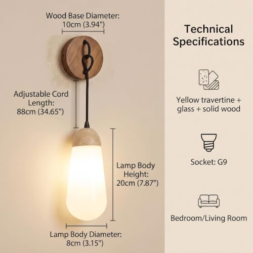 Lámpara de Pared para Mesita de Noche en Dormitorios Nórdicos 6
