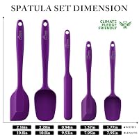 HOTEC BPA-Free Silicone Rubber Spatula Set, Purple, Set of 5 — image 2