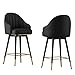 Sgabello da bar da bancone Set di sgabelli da bancone girevole Set di 2 sgabelli da banco imbottiti in pelle PU premium tufted Back for Pub Home Bar Sala da pranzo