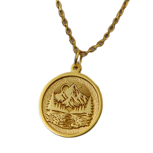 Collier pendentif montagne argent sterling plaqué or élégant pour un style intemporel