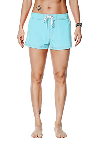 Nonwe Women's Beach Shorts Quick Dry Soild Lightweight Blue 30