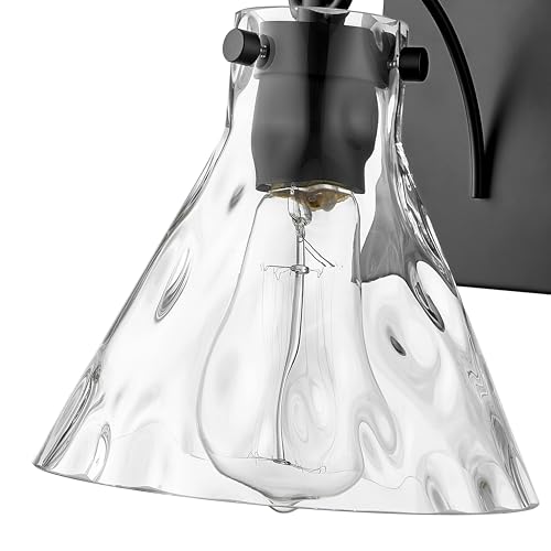 ML Lighting | Barlon Collection | 20001-MB | 1 Light Wall Sconce in Matte Black Finish with Clear Water Glass Shade | Versatile Design That adds High-End Texture and Elegance to Your Bathroom by ML Lighting - Used condition - Image 5