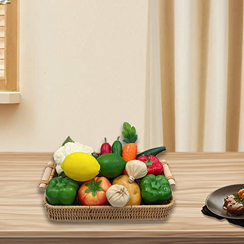 Wjboand 14Pcs Fake Vegetables Simulation Artificial Tomato Garlic Potato Cauliflower Radish Bell Pepper Pepper Kitchen Wedding Ornament Cabinet Decoration Display #TOP3