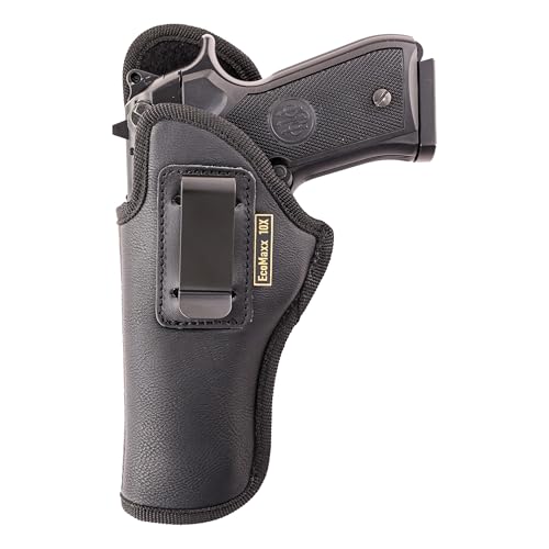 MAXX CARRY IWB Gun Holster Conceal Carry, Soft Leatherette, Optic Ready, Fits: Beretta 92FS, 92X, APX, CZ 75 Full Size, FN 5.7, G 20, G 21, SIG P320, M17, Walther PPQ M2 Q5, Canik TP9 SFX. (Left)