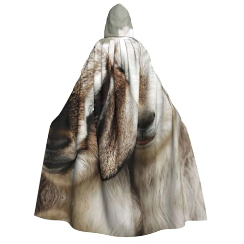 Cape à capuche imprimé chèvre costume adulte sorcière cosplay