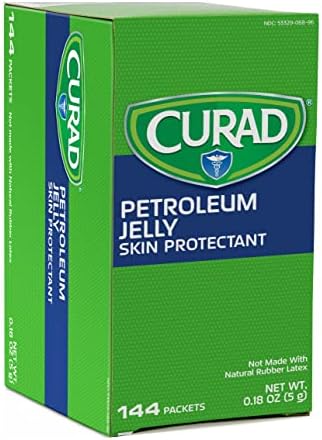 Medline Curad Petroleum Jelly, White/Green, 144 Count