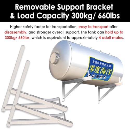 Water Pressure Tank with Wall Mount Bracket, 20 26 30 40 60 80 120 Gal Pressure Tank Stainless Steel for Water System/Well Pump, Horizontal Water Storage Bladder Containers with Fittings (Size : 23 - Image 6