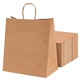 MAXI PRODUCTS - 50 Unidades - Bolsas Papel Kraft con Asa Rizada - 32 x 21 x 36 cm - Bolsas Regalo - Bolsitas Personalizables - Eventos y Hotelería - Comunión, Cumpleaños, Bodas - PERSONALIZABLES