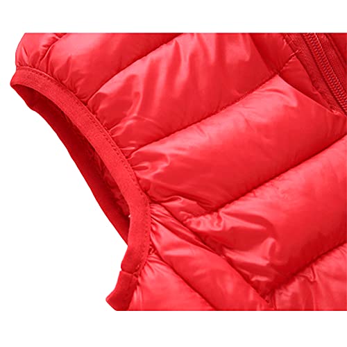 Aiwuhe Baby Boys Girls Hooded Puffer Vest Winter Lightweight Sleeveless Bear Ears Zipper Up Jacket Red 80 #TOP2