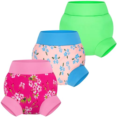 BIG ELEPHANT Reusable Baby Swim Diapers - 3 Pack for Boys – Adjustable, Easy to Wash, Soft & Waterproof, 6-12 Months