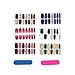 Minkissy 6pcs volle Nagelaufkleber Nagellackaufkleber Normallackentwurfsnagel wickelt Abziehbilder mit 1pcs Nagelfeile für Frauen ein