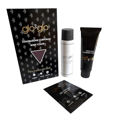 Glo Glo - Colorazione Corporale, Tinge Qualsiasi Parte Del Corpo, DURATA: 40 LAVAGGI, Lunga Tenuta, Nessuna Irritazione, Senza Ammoniaca, Castano Viola