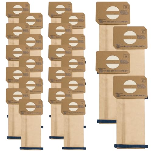 24-Pack Replacement Micro Filtration Vacuum Bags for electrolux Upright Style U & Aerus Vacuums | Fits Discovery II, Lux 4000, Ultralux, Genesis, Prolux, Epic 3500