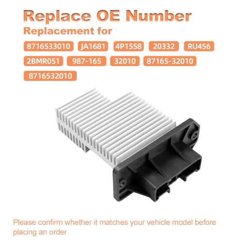 Image of WMPHE A /C AC Blower Motor Resistor Replacement for 8716532010 87165-32010 499300-2090 Compatible with Toyota 4Runner Sienna Sequoia Avensis Solara Previa Lexus ES300 GS300 Vauxhall Astra Mk