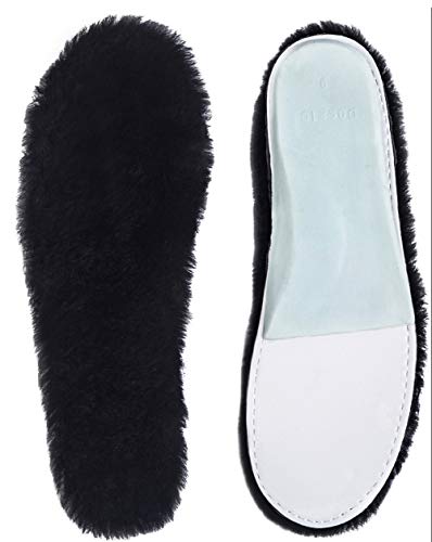 Fityou Women's Genuine Sheepskin Insole Cozy Warm Fluffy Shoe Insoles for Wellies Slippers
