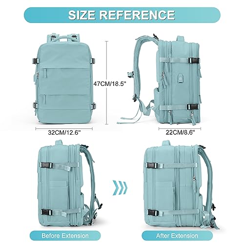 Image of coofay Expandable Backpack For Traveling On Airplane Travel Backpack For Women Men Airline Approved Carry On Bags For Airplanes Gym Bag With Shoe Compartment Waterproof Hiking Backpack Essentials