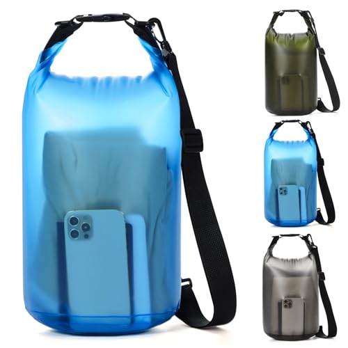 Dry Bags for Kayaking Waterproof, 5L/10L Dry Storage Bag, Lightweight Roll Top Wet Bag for Swimming, Boating, Fishing, Travel, Camping & Beach, Small(Blue)