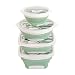 Drynatural Collapsible Food Storage Container with Lid-4 Pack Silicone Bento Lunch Boxes with 300ml/600ml/750ml/1000ml-BPA Free,Easily Washable & Stain Resistant, Dishwasher and Freezer Safe