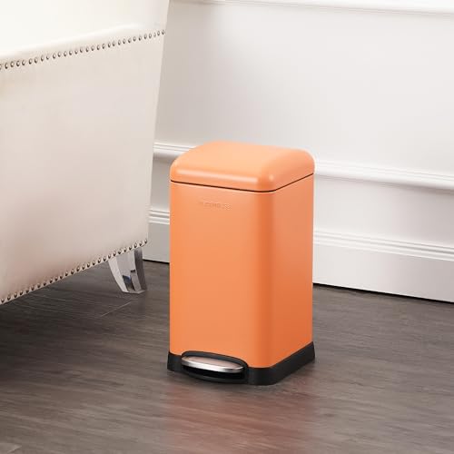 Image of happimess Betty Retro Mini 3.2 Gal Step Trash Can, Carrot Cake