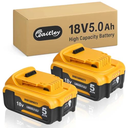 2 Pack Waitley 18V 5.0Ah Replacement Battery for dewalt battery 18v – Reliable Power for Drills, Impact Drivers & Daily Jobsite Use