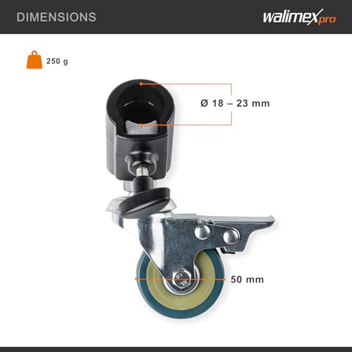Walimex Pro Roulettes Pour Trépied Lot De 3 Lot De Roulettes Pivotantes Entièrement Métalliques Ø 50 Mm Ban - vue 4