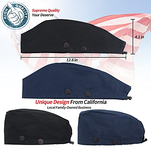 Image of Working Caps with Button and Sweatband, Adjustable Working Hats for Women Men, One Size(Tie Back or Toggle)