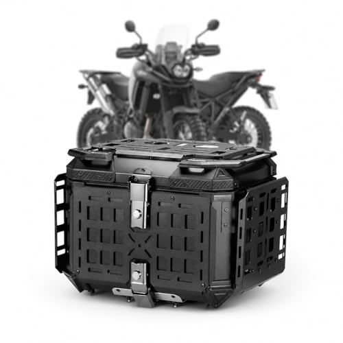 SYGSAGOP 45L Motorcycle Top Case for Honda Africa Twin 2022-2026 Waterproof Lockable Rear Tail Box Aluminum Alloy Trunk Helmet Storage,Black