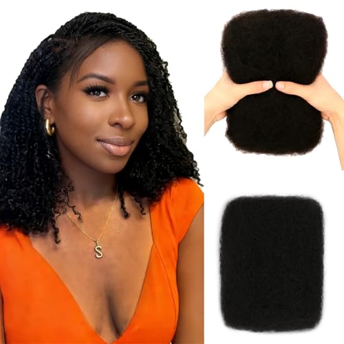 Afro Kinky Bulk Human Hair 18 Inch Natural Black 1 Pack 50g