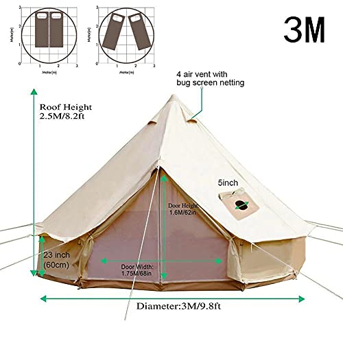 Carpa Bell Tent Oxford 4 Estaciones con Agujero para Estufa miniatura 2
