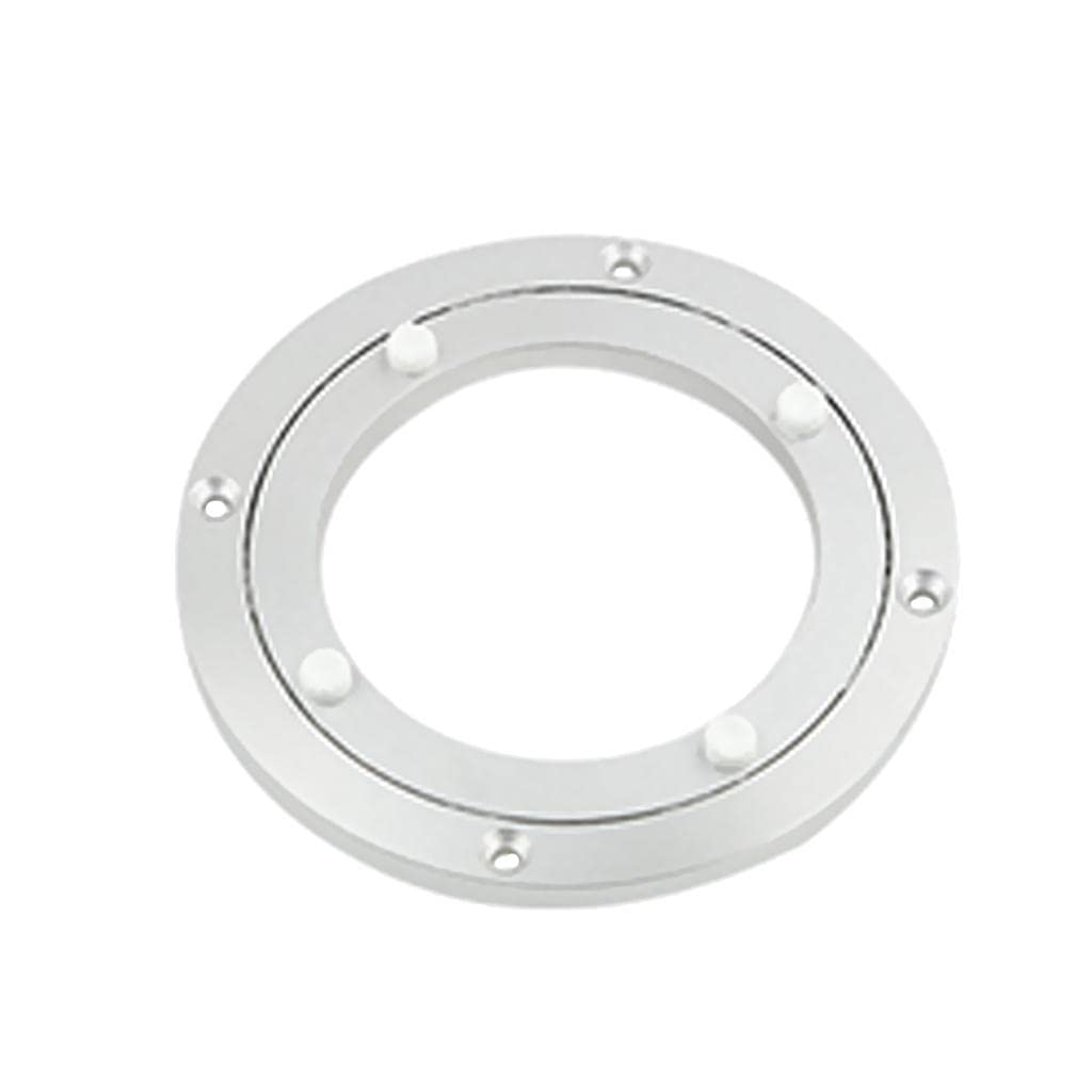 Aluminum Alloy Round Rotating Turntable Bearing Table Silver White 5.5 inch-image-22