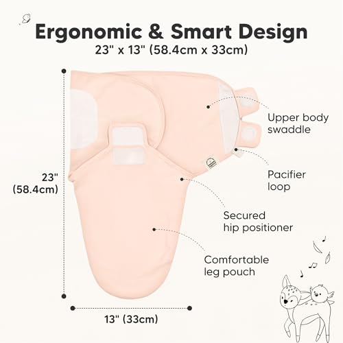 Image of 3-Pack Organic Baby Swaddle Sleep Sacks - Swaddles for Newborns, Infant 3-6 Months, Baby Girls, Boys, Soft & Snug Newborn Sleep Sack, Nursery Swaddling Blankets (Angelic, L)