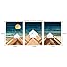 Youshion Art Geometric Mountain Canvas Wall Art for Office Bedroom,Rustic Wall Decor for Living Room Blue Sky Mountain Pictures on Canvas Prints,3 Piece 12