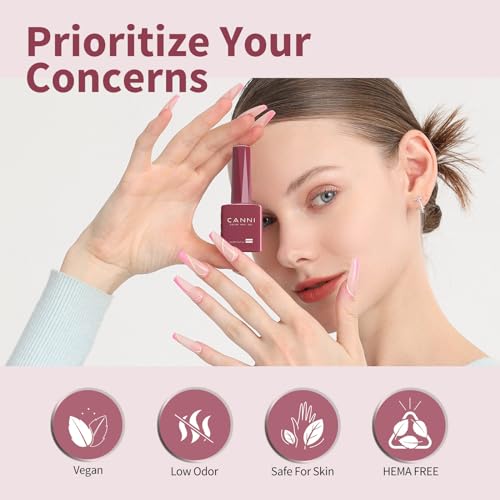 Image of CANNI Red Gel Nail Polish, 1Pcs Red Gel Polish Red Color Nail Polish Gel High Gloss Soak Off U V Gel Nail French Nail Manicure Salon DIY