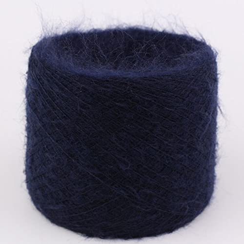 Nici do szydełkowania， Miękka, cienka i miękka wełniana włóczka 250g do robienia na drutach, szydełku, szycia tkania(Blue)