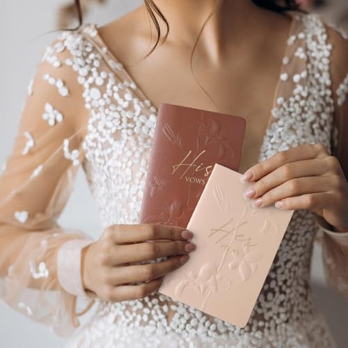 Carnet de mariage élégant molekaus beige marron lot de 2 avec dorure