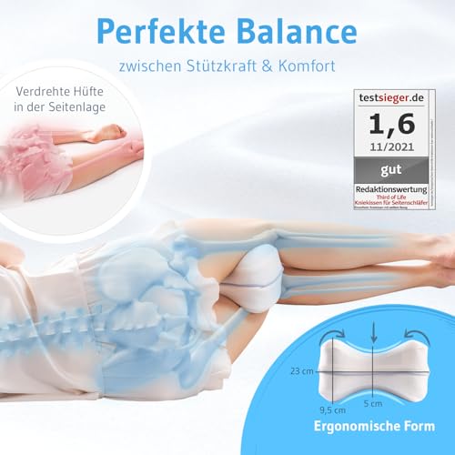 Kniekissen für Seitenschläfer, Orthopädisches Bein-Kissen für eine optimale Schlafhaltung,...