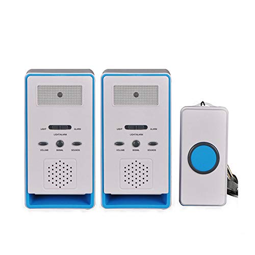 ALEENFOON Maison Alerte Alarme Sans Fil Patiente Personne ÂGéE Personnelles SystèMe D'Alarme Et Bouton D'Appel D'Urgence Alarme Pager, Bleu, 1 En 2