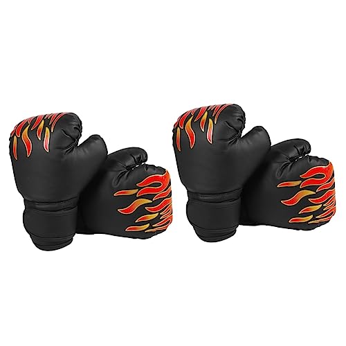 Gants de boxe pour garçon et fille Kombiuda en PU noir style Muay Thaï