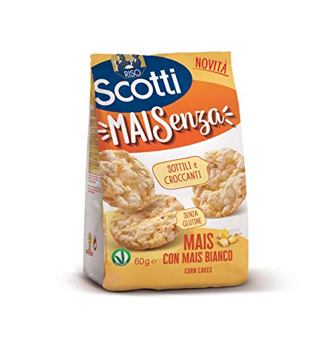 Riso Scotti Snack - Maisenza Mais con Mais Bianco - Snack Sottili e Croccanti Senza Glutine - 60 g