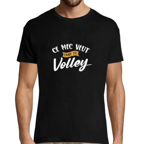 T-Shirt Volley Homme imprimé en France en coton - Idée cadeau humour papa