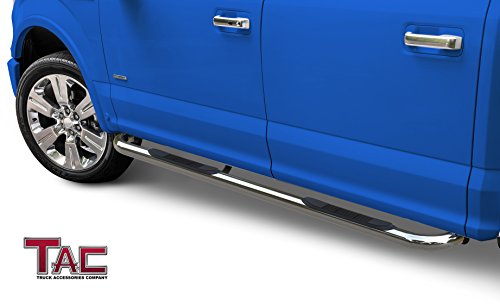 Tac Side Steps Fit 2015-2023 Ford F150 Supercrew Cab & 2022-2023 F150 Lightning Ev |2017-2023 F250/350/450/550 Super Duty Crew Cab Truck Pickup 3" Stainless Steel Side Nerf Bars 2Pcs #TOP14