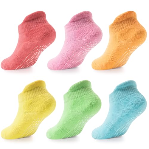 Image of LA ACTIVE Non Slip Grip Ankle Boys and Girls Socks with Non Skid for Babies Toddlers and Kids Back to School 0-10 Years