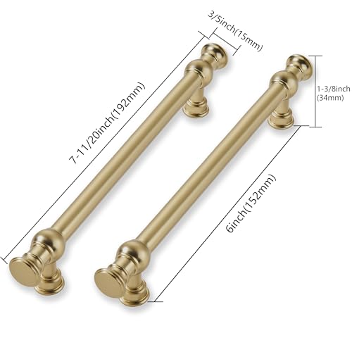 CABDM 10 Pack 6 Inch Hole Center Brushed Brass Cabinet Pulls-Heavy Duty Solid Cabinet Handles Suitable for Cabinets, Dressers, Kitchens and Bathroom cabinets by CABDM - Used condition - Image 2