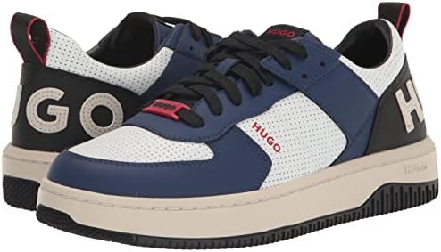 HUGO Full Canvas Lace up Sneaker Berry Blue | Image 6