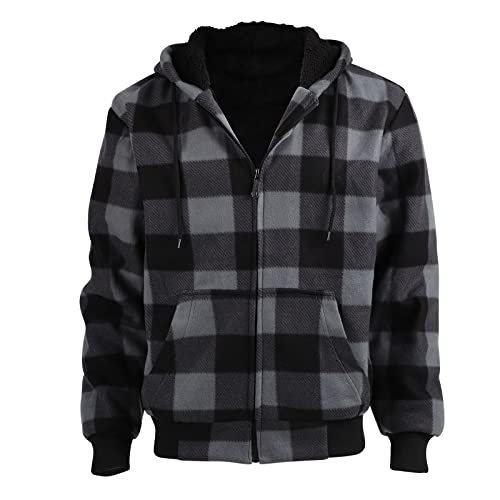 Image of Gary Com Heavyweight Sherpa Hoodies for Men, Thick Fleece Lined Full Zip Up Winter Warm Sweatshirts Work Jackets