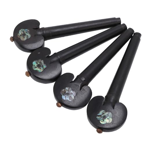 4PCS Ebony Wooden Cello Pegs for 3/4-4/4 Cellos